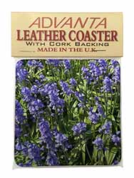 Bluebells in the Wood Single Leather Photo Coaster