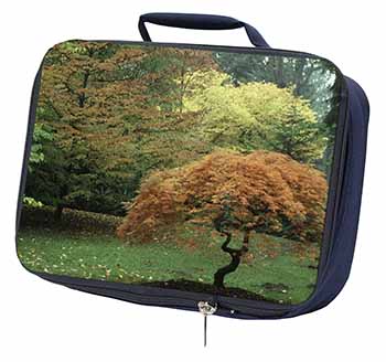 Autumn Trees Navy Insulated School Lunch Box Bag