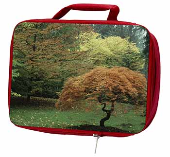 Autumn Trees Insulated Red School Lunch Box/Picnic Bag