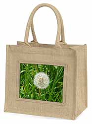 Dandelion Seeds Large Natural Jute Shopping Bag Christmas Gift Idea