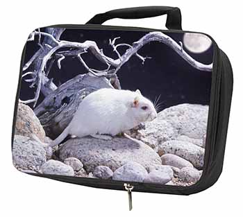 White Gerbil Black Insulated School Lunch Box/Picnic Bag