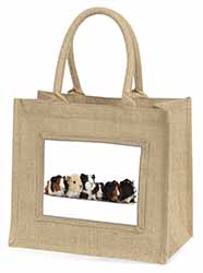 Baby Guinea Pigs Natural/Beige Jute Large Shopping Bag