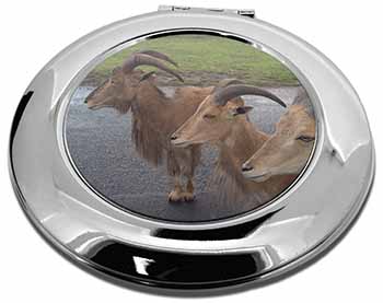 Three Cheeky Goats Make-Up Round Compact Mirror