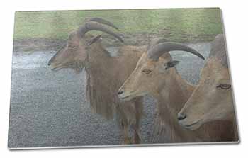 Large Glass Cutting Chopping Board Three Cheeky Goats