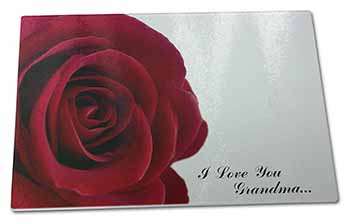 Large Glass Cutting Chopping Board Red Rose 