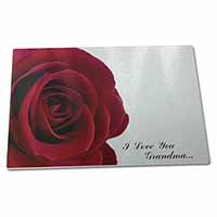 Large Glass Cutting Chopping Board Red Rose 