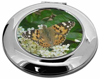 Painted Lady Butterfly Make-Up Round Compact Mirror