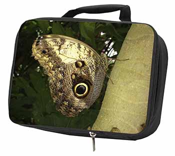 Owl Butterfly on Tree Black Insulated School Lunch Box/Picnic Bag