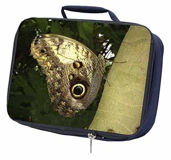 Owl Butterfly on Tree Navy Insulated School Lunch Box/Picnic Bag