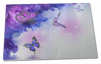 Large Glass Cutting Chopping Board ButterFlies