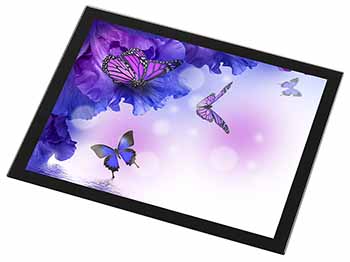 ButterFlies Black Rim High Quality Glass Placemat