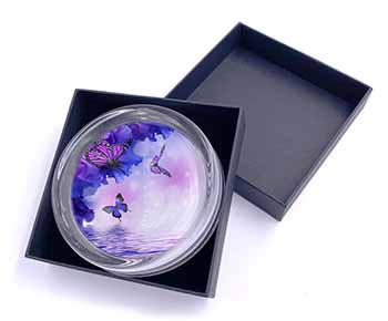 ButterFlies Glass Paperweight in Gift Box