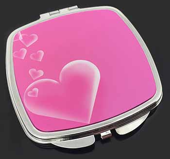 Pink Hearts Love Gift Make-Up Compact Mirror