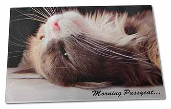 Large Glass Cutting Chopping Board Kitten 