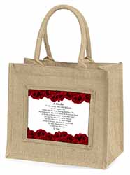 Mothers Day Poem Sentiment Natural/Beige Jute Large Shopping Bag