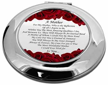 Mothers Day Poem Sentiment Make-Up Round Compact Mirror