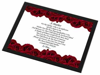 Mothers Day Poem Sentiment Black Rim High Quality Glass Placemat