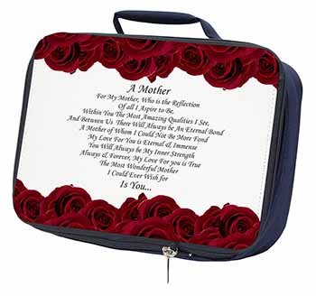 Mothers Day Poem Sentiment Navy Insulated School Lunch Box/Picnic Bag