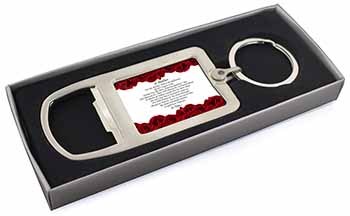 Mothers Day Poem Sentiment Chrome Metal Bottle Opener Keyring in Box