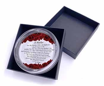 Mothers Day Poem Sentiment Glass Paperweight in Gift Box