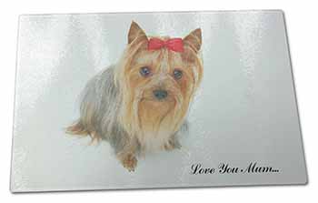 Large Glass Cutting Chopping Board Yorkshire Terrier 