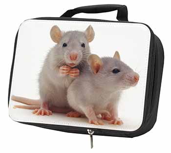 Silver Blue Rats Black Insulated School Lunch Box/Picnic Bag