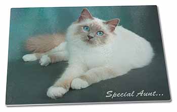 Large Glass Cutting Chopping Board Birman Cat 