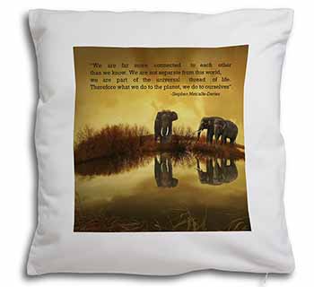 Connected to the Universe Quote Soft White Velvet Feel Scatter Cushion