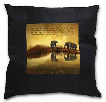 Connected to the Universe Quote Black Satin Feel Scatter Cushion