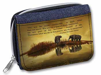 Connected to the Universe Quote Unisex Denim Purse Wallet