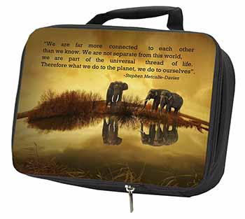 Connected to the Universe Quote Black Insulated School Lunch Box/Picnic Bag