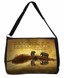 Connected to the Universe Quote Large Black Laptop Shoulder Bag School/College