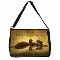 Connected to the Universe Quote Large Black Laptop Shoulder Bag School/College