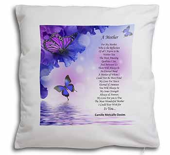 A Mother Poem Sentiment Soft White Velvet Feel Scatter Cushion