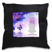 A Mother Poem Sentiment Black Satin Feel Scatter Cushion