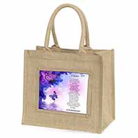 A Mother Poem Sentiment Natural/Beige Jute Large Shopping Bag