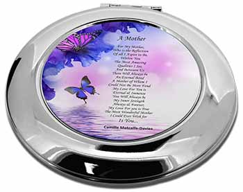 A Mother Poem Sentiment Make-Up Round Compact Mirror