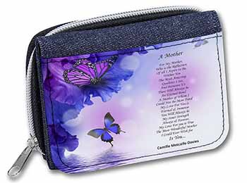 A Mother Poem Sentiment Unisex Denim Purse Wallet