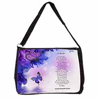 A Mother Poem Sentiment Large Black Laptop Shoulder Bag School/College