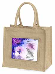 Love Poem for Someone Special Natural/Beige Jute Large Shopping Bag