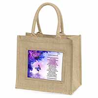 Love Poem for Someone Special Natural/Beige Jute Large Shopping Bag