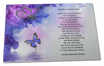 Large Glass Cutting Chopping Board Love Poem for Someone Special