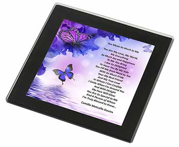 Love Poem for Someone Special Black Rim High Quality Glass Coaster