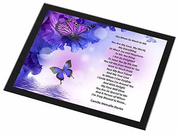 Love Poem for Someone Special Black Rim High Quality Glass Placemat