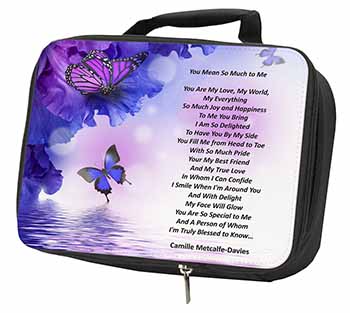 Love Poem for Someone Special Black Insulated School Lunch Box/Picnic Bag