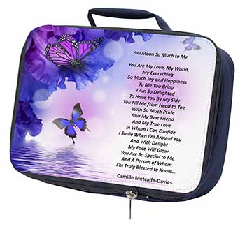 Love Poem for Someone Special Navy Insulated School Lunch Box/Picnic Bag