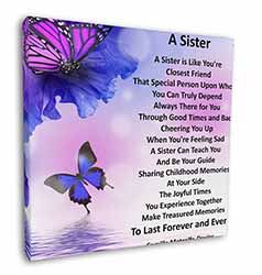 Sister Love Sentiment Poem Square Canvas 12"x12" Wall Art Picture Print