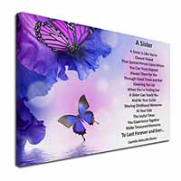 Sister Love Sentiment Poem Canvas X-Large 30"x20" Wall Art Print