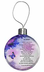 Sister Love Sentiment Poem Christmas Bauble