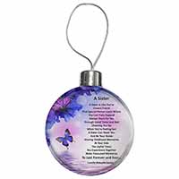 Sister Love Sentiment Poem Christmas Bauble